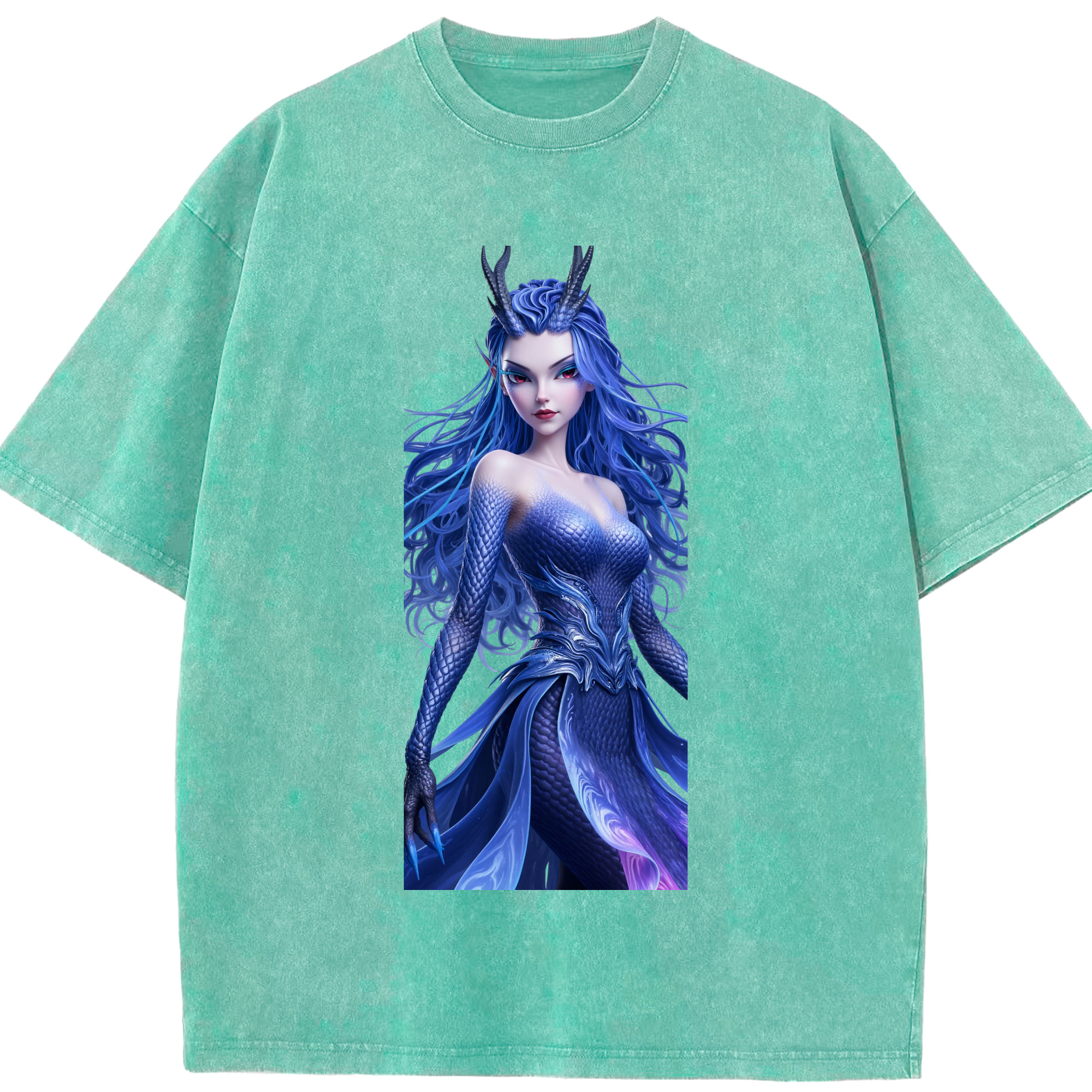 （画像用） Ne Zha 2 ナタ 魔童の大暴れ 綿100% ヴィンテージ風 半袖Tシャツ（フロントプリント）